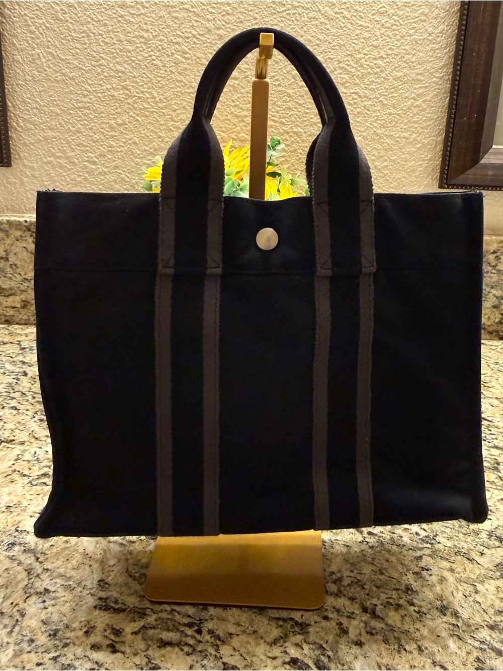 Hermes Canvas Tout Fourre PM Black